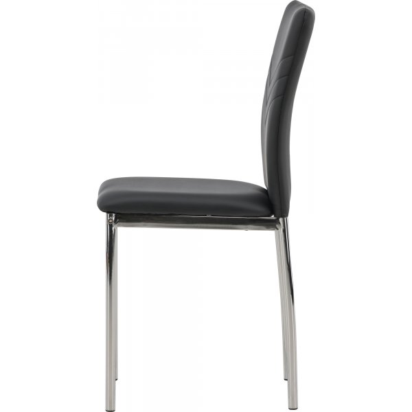 Lily Esszimmerstuhl - Schwarzes PU/Chrom