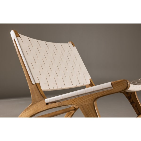 Rike Loungesessel - Creme PU/Teak Rike Loungesessel - Creme PU/Teak