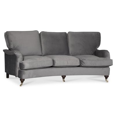 Howard Watford Deluxe 4-Sitzer, geschwungenes Sofa - grauer Samt