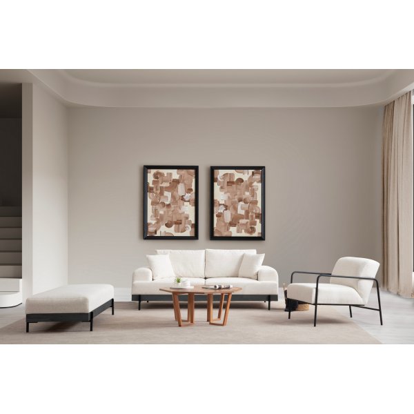 Eti Pouf - Weiß/Schwarz Eti Pouf - Weiß/Schwarz