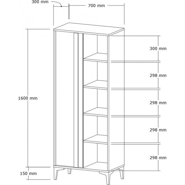 Ira Bcherregal - Kiefer/Anthrazit