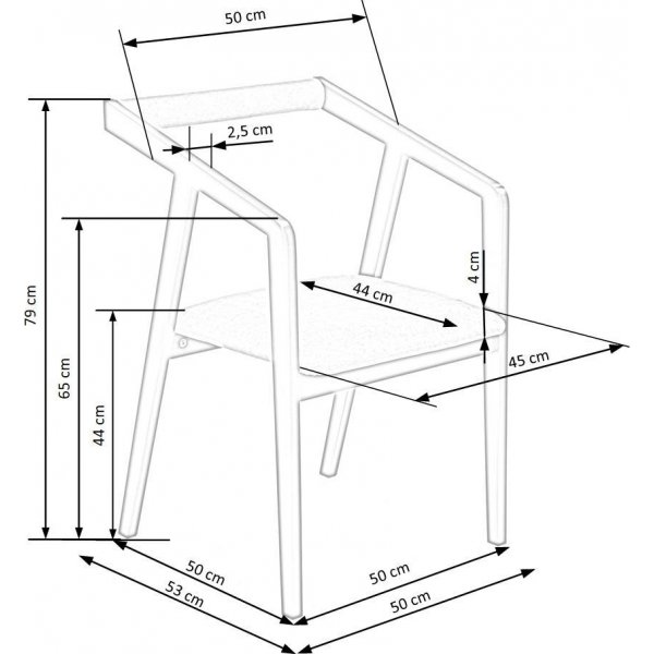 Java Esszimmerstuhl - Schwarz/Grau