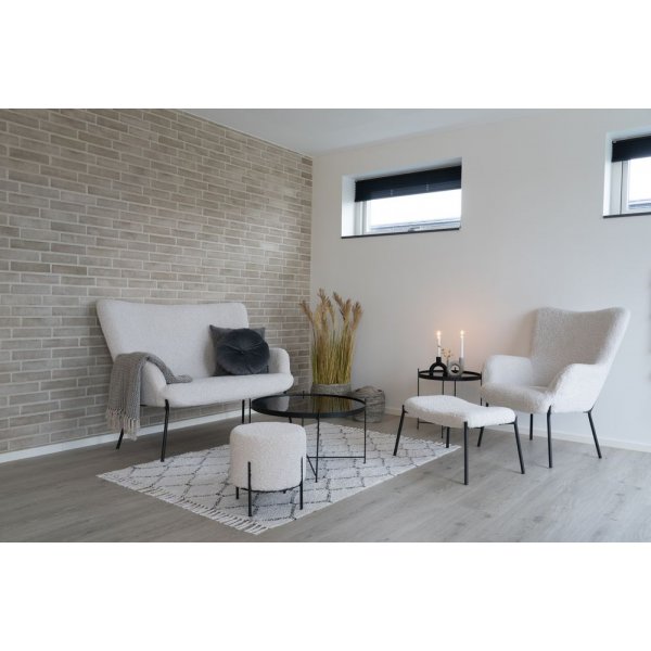 Glasgow 2-Sitzer Sofa - Schaffell (Kunstleder)/schwarz