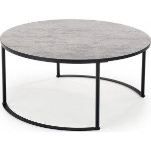 Macao Couchtisch 80 cm - Grau/Schwarz