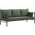 Lalas 3-Sitzer Outdoor-Sofa - Schwarz/Grn + Mbelpflegeset fr Textilien