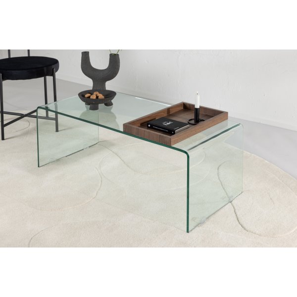 Telemark Couchtisch 110 x 50 cm - Transparent/Walnuss