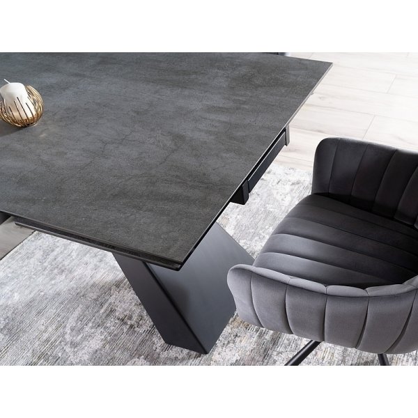 Salvadore Esstisch 120-180 x 80 cm - Grau/Schwarz Salvadore Esstisch 120-180 x 80 cm - Grau/Schwarz