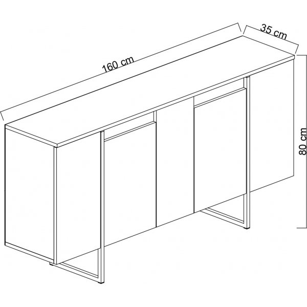 Lux Sideboard Anthrazit/Schwarz