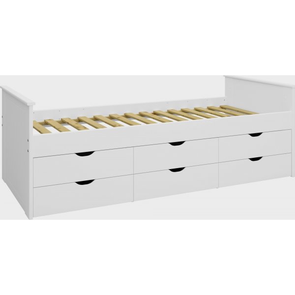 Alba Bett mit Stauraum 90 x 200 cm - Wei