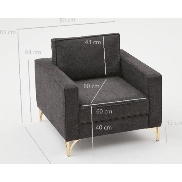 Sessel Berlin - Anthrazit/Schwarz Sessel Berlin - Anthrazit/Schwarz