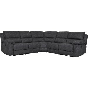 Coventry Ecksofa mit Liegefunktion und elektrischem Mechanismus - graue Mikrofaser