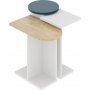 Mund Tisch 51 x 13 cm - Wei/Eiche/Trkis