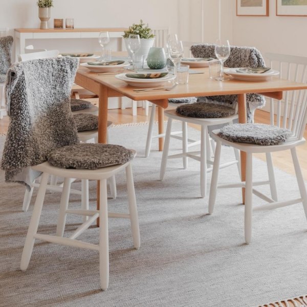 Lockiges Sitzkissen Naturgrau - 34 cm