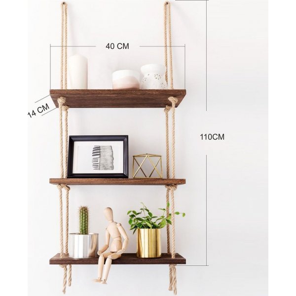 Abstraktes Wandregal 41 - Nussbaum