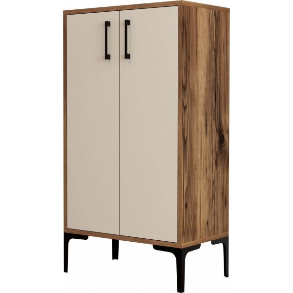 Prager Schuhschrank - Nussbaum/Creme Prager Schuhschrank - Nussbaum/Creme