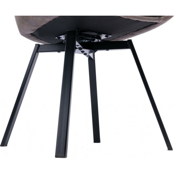 Parade Drehstuhl fr Esszimmer - Stuhl aus brauner Mikrofaser