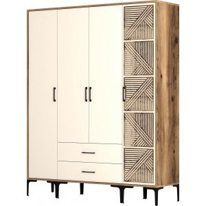 Kumsal Kleiderschrank 15 Walnuss/Creme