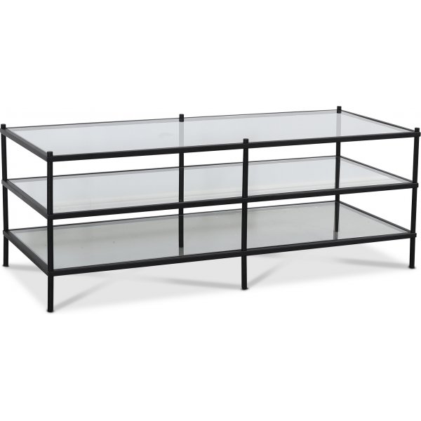 Tiffany Inca Couchtisch - schwarz / Glasscheibe