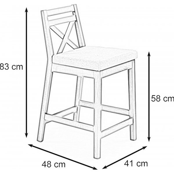 Cassandra Barhocker SH 58 cm - Dunkler Walnuss Cassandra Barhocker SH 58 cm - Dunkler Walnuss