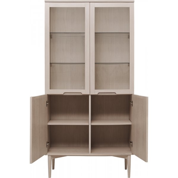 Karmy Vitrine H: 190 cm - Wei pigmentiertes Eichenfurnier