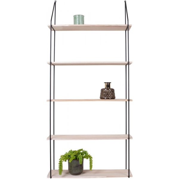 Eindhoven Wandregal - Schwarz/Furnier