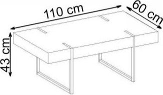 Blanca Couchtisch 110 x 64 cm - Weißer Marmor/Schwarz Blanca Couchtisch 110 x 64 cm - Weißer Marmor/Schwarz