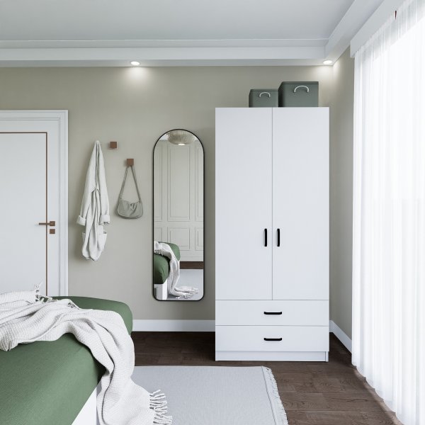 Yaman Kleiderschrank 80 x 47 x 182 cm - Mattwei�