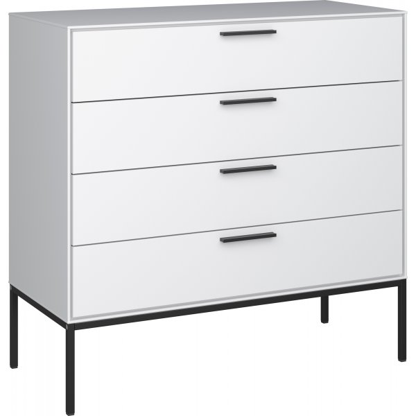 Slimline-Kommode 90 x 40 x 87 cm - Wei/Schwarz