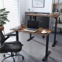Eleonora hhenverstellbarer Schreibtisch 120 x 60 cm - Braun/Schwarz