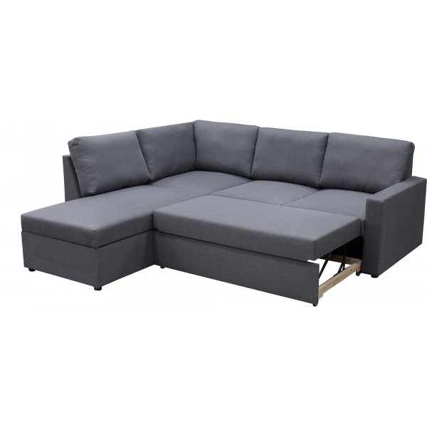 Schlafsofa Dream mit Stauraum (Ecksofa) rechts - Dark Grey