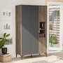 Aristo Kleiderschrank - Braun/Anthrazit