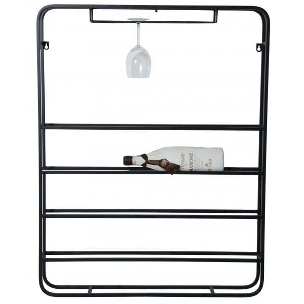 Cartier Weinregal (wandmontiert) 90x70 cm - Schwarzes Metall