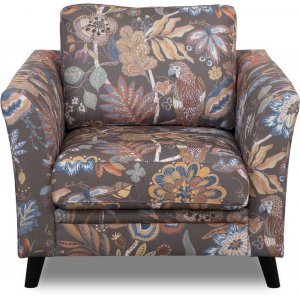 Eker-Sessel aus Blumenstoff - Eden Parrot Brown