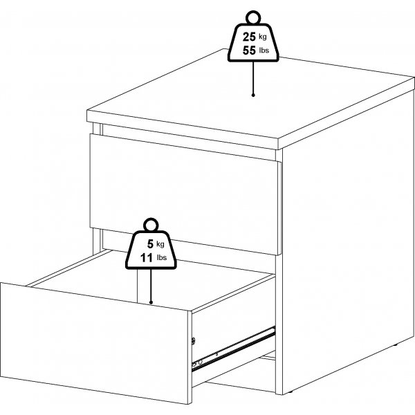 Naia Nachttisch 2 - Schwarze Esche Naia Nachttisch 2 - Schwarze Esche