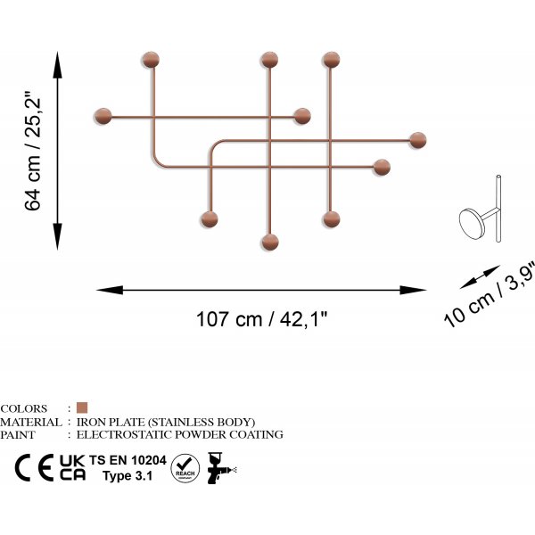 Samara Kleiderbgel - Kupfer