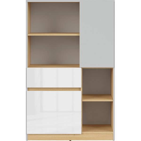 Nandu Bcherregal - Grau/Eiche/Wei