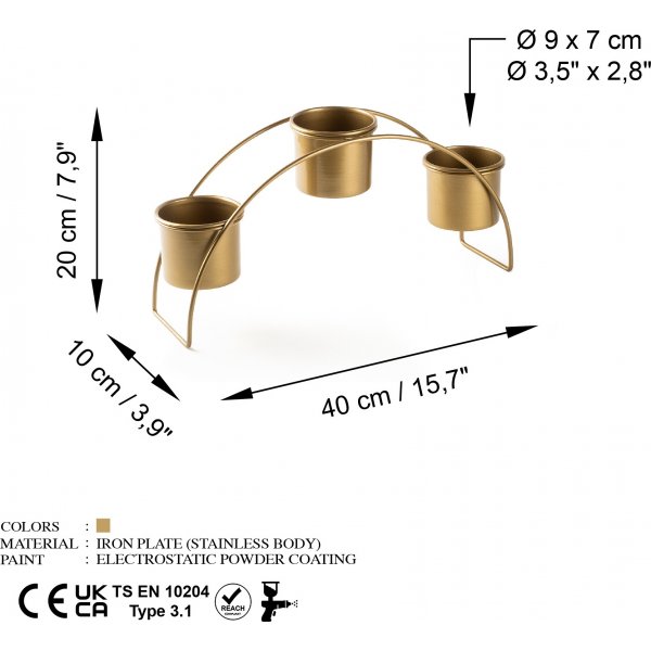 Plato 12 Vorratstöpfe - Gold Plato 12 Vorratstöpfe - Gold