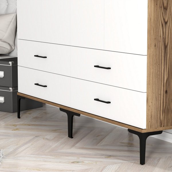 Kumsal Kleiderschrank 14 Walnuss/Wei�