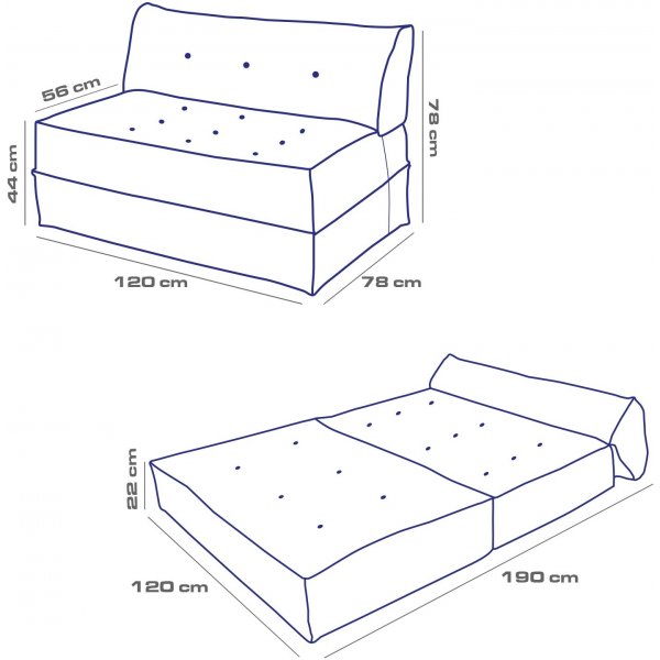 Faldi 2-Sitzer-Schlafsofa - Gelb