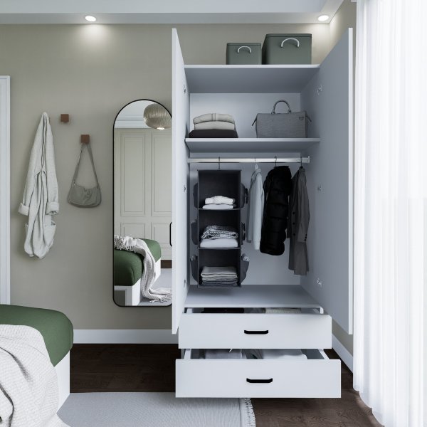 Yaman Kleiderschrank 80 x 47 x 182 cm - Mattwei�