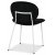 Rondo-Stuhl aus schwarzem Samt mit weien Beinen + Mbelfe