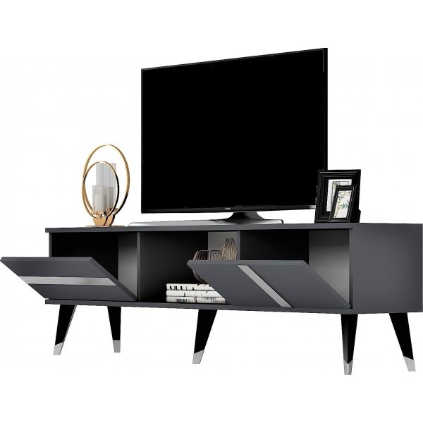 Vania TV-Stnder - Anthrazit/Silber