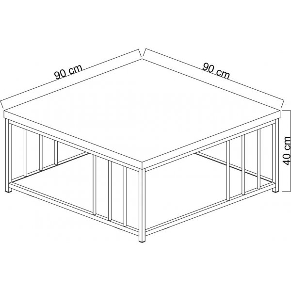 Zenn Couchtisch 90 x 90 cm - Anthrazit/Gold