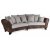 Western 4-Sitzer gebogenes Sofa - Vintage / Beige + Mbelpflegeset fr Textilien