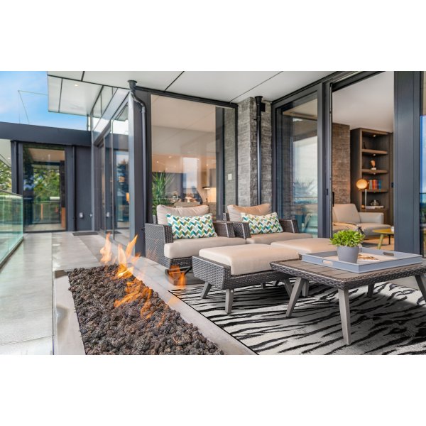 Domani Tiger flach gewebter Teppich Silber Domani Tiger flach gewebter Teppich Silber