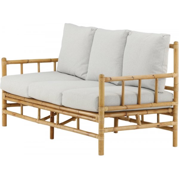 3-Sitzer-Sofa aus Rohrgeflecht - Hellgrau/Natur 3-Sitzer-Sofa aus Rohrgeflecht - Hellgrau/Natur