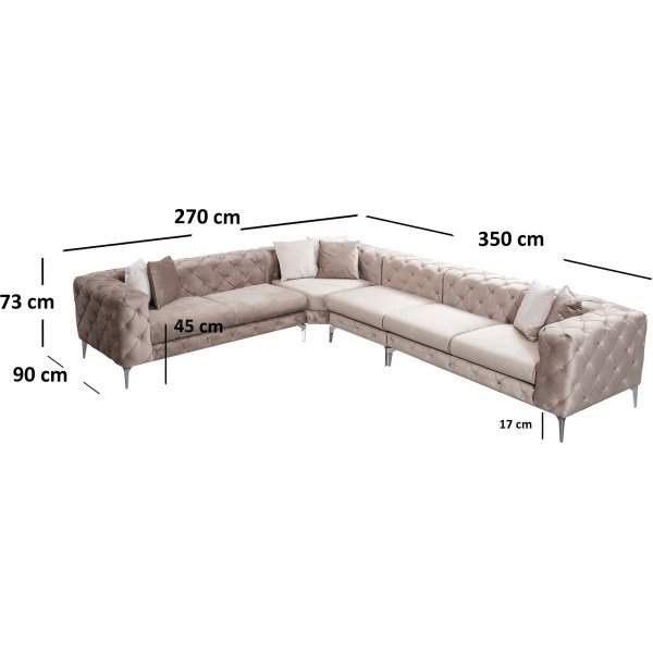 Ecksofa Como - Beige