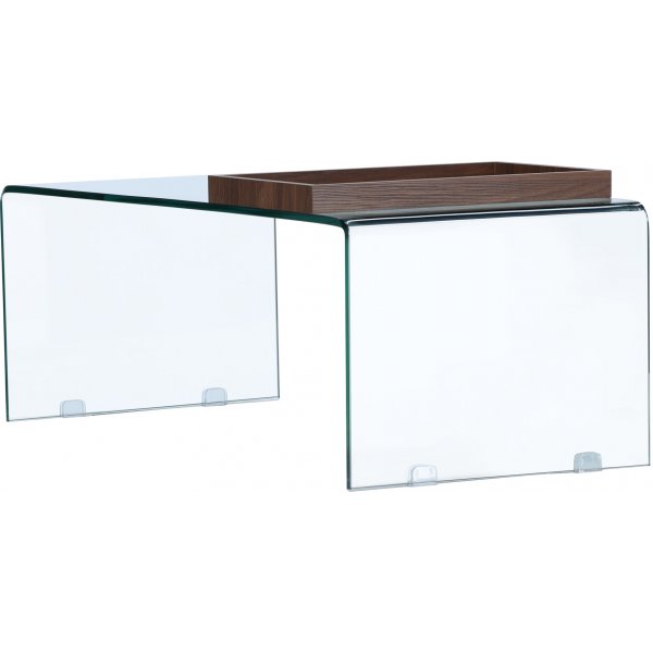 Telemark Couchtisch 110 x 50 cm - Transparent/Walnuss