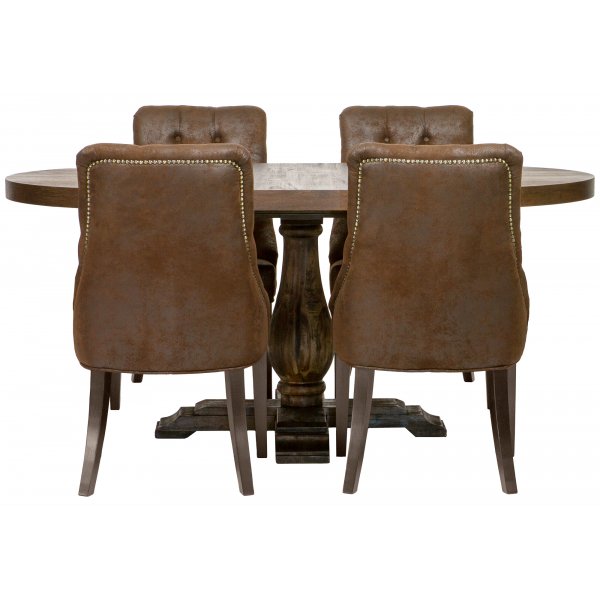 Esstischgruppe: Lamier runder Esstisch + 4 Tuva Europa II mocca Esstischgruppe: Lamier runder Esstisch + 4 Tuva Europa II mocca