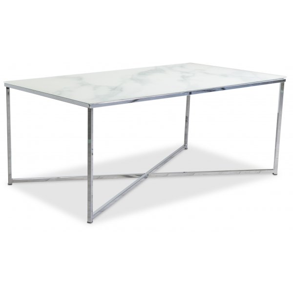 Palasso Couchtisch 110 cm - Chrom/Leichte Marmorierung + Fleckentferner fr Mbel